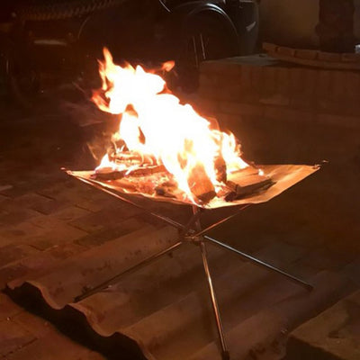 ステンレス鋼折りたたみ式チャコールストーブ 簡易焚火セット